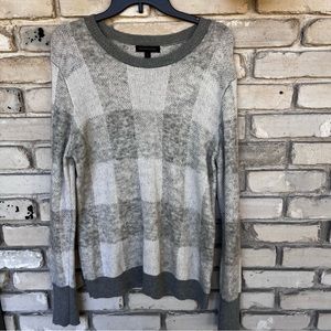 Banana Republic buffalo check grey women sweater  wool blend